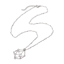 Нержавеющая Сталь Цвет 304 изготовление ожерелий из волнистой цепочки из нержавеющей стали в технике макраме, цвет нержавеющей стали, 19.88 дюйм (50.5 см)