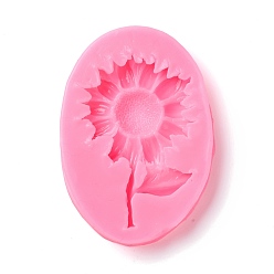Random Color DIY Food Grade Silicone Making Molds, Resin Casting Molds, For UV Resin, Epoxy Resin Jewelry Making, Sunflower, Random Color, 75x53x9mm, Inner Diameter: 63x40mm