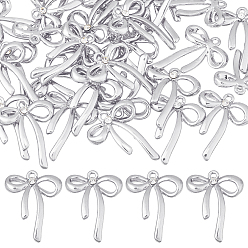 Платина 30подвески из сплава с гальванопокрытием, бантом прелести, без свинца, без кадмии и без никеля, платина, 26x20x4 мм, отверстие : 1.6 мм