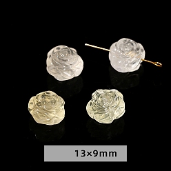 Цветок Натуральные бусины из лимонного кварца (нагретые)., резные бусины, цветок, 13x9 мм