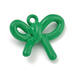 Морско-зеленый Подвески из сплава, окрашеные, бантом прелести, цвета морской волны, 17x20x6 мм, отверстие : 1.8 мм