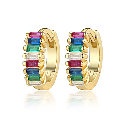 Разноцветный Серьги-кольца с кубическим цирконием, 925 женские серьги из стерлингового серебра, с печатью s925, реальный 18 k позолоченный, красочный, 10x3 мм