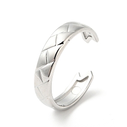 Нержавеющая Сталь Цвет Не тускнеет 304 кольцо-манжета из нержавеющей стали с узором из чешуи для мужчин и женщин, цвет нержавеющей стали, размер США 9 (18.9 мм)