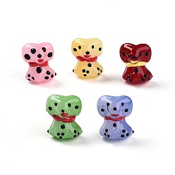 (52) Непрозрачная лаванда Эмалевые бусины ручной работы в технике лэмпворк, собака, разноцветные, 17.5~18x14~14.5x12~13.5 мм, отверстие : 1 мм