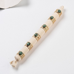 Африканский Бирюза(яшма) Ионное покрытие (ip) 304 многослойные открытые манжетные кольца из нержавеющей стали, Кольцо из натуральной африканской бирюзы (яшмы) овальной формы для женщин, реальный 18 k позолоченный, 12 мм, 6 шт / комплект