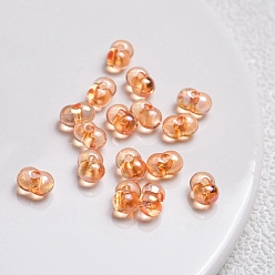 Темно-Оранжевый Прозрачные акриловые бусины, арахис, темно-оранжевый, 8x5 мм, отверстие : 2 мм