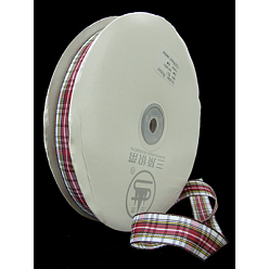 Разноцветный Двухсторонняя тартановая лента атласная лента, Нейлоновая лента, около 5/8 дюйма (15 мм) в ширину, 50 ярдов / рулон (45.72 м / рулон)