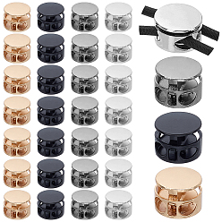 (52) Непрозрачная лаванда 48шт 4 цвета сплав шнур замки, плоско-круглые, разноцветные, 14x10.5 мм, отверстие : 4.5~5.5x4 мм, 12 шт / цвет