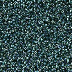 (DB0276) Lined Emerald AB MIYUKI Delica Beads, Cylinder, Japanese Seed Beads, 11/0, (DB0276) Lined Emerald AB, 1.3x1.6mm, Hole: 0.8mm, about 20000pcs/bag, 100g/bag