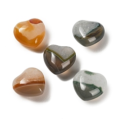 Ágata Normal Piedra del amor con forma de corazón de ágata con núcleo de cristal natural, Piedra de palma de bolsillo curativa para equilibrar el reiki, 19~21x20~21x11~12 mm