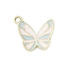 Светло-Синий Подвески из эмали и сплава, бабочки прелести, голубой, 18.5x20x1.5 мм, отверстие : 2 мм