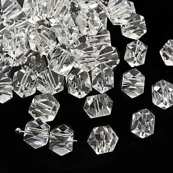 Прозрачный К 9 стекло, имитация Австрийские кристаллические шарики, класс AAA, граненые, безугловые кубические бусины, прозрачные, 7.5x7.5x7.5 мм, отверстие : 0.9~1 мм