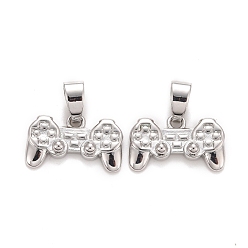 Платина Подвески из латуни с покрытием из настоящего золота 18k, с прыжковых колец, долговечный, без свинца и без кадмия, игровой контроллер/геймпад, платина, 10x16x3 мм, отверстие : 5.5x3 мм