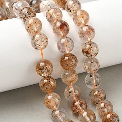 Herkimer Diamond Нити натуральных алмазных бусин херкимер, круглые, 10 мм, отверстие : 0.9 мм, около 37 шт / нитка, 14.57'' (37 см)