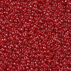 (RR166) Transparent Ruby Luster Миюки круглые бусины рокайль, японский бисер, 11/0, (rr 166) прозрачный рубиновый блеск, 2x1.3 мм, отверстия : 0.8 mm, около 50000 шт / фунт