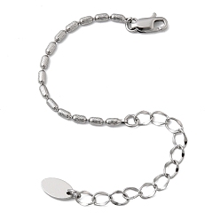 Платина Изготовление браслетов из латунной цепочки с колоннообразными звеньями, для изготовления жемчужных украшений своими руками, платина, 3.23 дюйм (8.2 см)