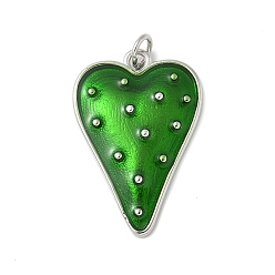 Платина Латунь эмаль подвески, шарма сердца, с целью перехода в кольце, стойки покрытие, без свинца и без кадмия, долговечный, платина, 26x17.5x3.5 мм, отверстие : 3.4 мм