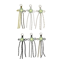 (52) Непрозрачная лаванда 6 шт. подвесные украшения из хлопкового трикотажа ручной работы, полиэстера и спандекса, с литыми пружинными кольцами, разноцветные, 235~240 мм