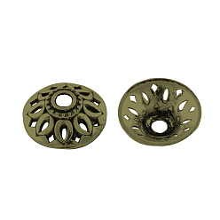 Античная Бронза Apetalous тибетский стиль сплава крышки шарика, без кадмия и без свинца, античная бронза, 14x5 мм, Отверстие : 2.5 мм , около 1660 шт / 1000 г
