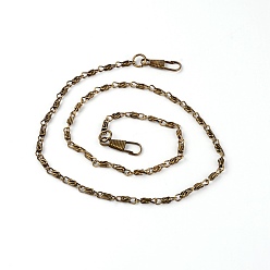 Античная Бронза Ремень для сумки с железной цепочкой, с поворотными застежками, аксессуары для замены сумок, античная бронза, 60.1~62.2x0.35x0.3 см