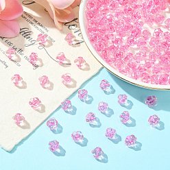 Hot Pink Transparent Acrylic Beads, Lantern, Hot Pink, 8.5x10x9.5mm, Hole: 1.5mm, about 1290pcs/500g