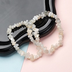 White Moonstone Природные белый лунный камень браслеты простирания, самородки, 2-1/8 дюйм (5.5 см)