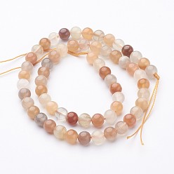 Sunstone Natural Sunstone Beads Strands, Round, 6.5~7mm, Hole: 0.5mm, about 61pcs/strand, 14.9 inch(380mm)