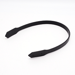 Черный Ремешок для сумки из искусственной кожи, замена сумки украшения сумки ремни, чёрные, 560x15.5~25x4 мм, отверстие : 3 мм