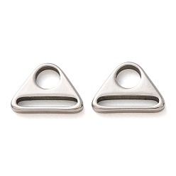 Stainless Steel Color 304 Stainless Steel Adjuster Triangle with Bar Swivel Clips, D Ring Buckles, Stainless Steel Color, 9x13x2mm, Hole: 4mm & 2x10mm