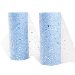 Алиса Синий Сетчатые ленты с блестками и пайетками, тюль ткань, Тюль-рулонная ткань для юбки, Алиса Блю, 6 дюйм (15 см), о 25yards / рулон (22.86 м / рулон)