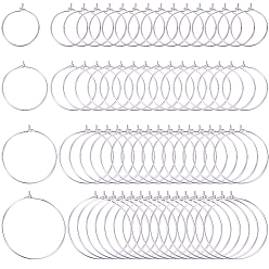 (52) Непрозрачная лаванда Латунь бокал очарование кольца серьги обруча, серебряные, 160 шт / комплект
