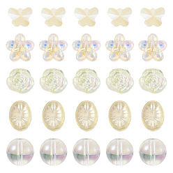 (52) Непрозрачная лаванда 100 шт. 5 стили гальванических стеклянных бусин, разнообразные, разноцветные, 8~14x8~14x4.8~8.5 мм, отверстие : 1~1.2 мм, 20 шт / стиль