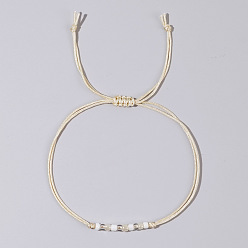 Beige Bracelets d'amitié tressés en perles de verre ajustables, parfaits au quotidien et à offrir., beige, 11.02 pouce (28 cm)