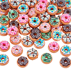(52) Непрозрачная лаванда 110 шт. Кабошоны из смолы, пончик, разноцветные, 22.5~23x9~10 мм