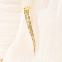 Золотой 304 серьги-каффы из нержавеющей стали с кисточками, золотые, 89x14.5 мм