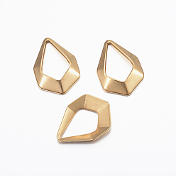 Золотой Ионное покрытие (ip) 304 открытые подвески из нержавеющей стали, , слеза, золотые, 21x15x1 мм, отверстие : 14x9 мм