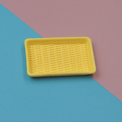 Желтый Пластиковая мини модель, аксессуары для кукольного домика с микро-ландшафтом, притворяясь опорными украшениями, прямоугольные, желтые, 50x32 мм