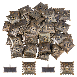 Квадрат 100 пакеты железные гвозди, диван пены ногти, для украшения мебели, античная бронза, квадратный, 21x21x3 мм, отверстие : 1.6 мм