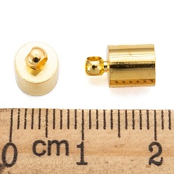 Golden Brass Cord Ends, Golden, 10x6mm, Hole: 1.2mm, 5.5mm inner diameter