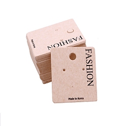 Розовый 100карточки для демонстрации бумажных сережек, туманная роза, прямоугольные, 4x3.2 см