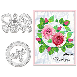 Цветок Углеродистая сталь разрезает трафареты, для diy scrapbooking, Фотоальбом, декоративная бумага для тиснения, цвет нержавеющей стали, цветок, 97~119x74~97x0.8 мм, 2 шт / комплект