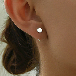 Ronde Boucles d'oreilles pendantes en laiton platine, ronde, 15x10mm