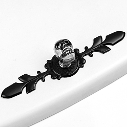 Светло-серый Цинковый сплав и k9 ручка ящика с черепом из хрусталя, с винтами, шкаф тянет ручки для ящика, аксессуары для дверных ручек, Хэллоуин тема, электрофорез черный, светло-серый, 118 мм