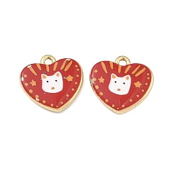 Сердце Печатные подвески сплава, стойки покрытие, без кадмия, без никеля и без свинца, золотые, сердечко с подвесками в виде собачки, 17x17.5x3 мм, отверстие : 1.6 мм