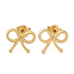 Настоящее золото 14K Ионное покрытие (ip) 304 серьги-гвоздики из нержавеющей стали, бантом, реальный 14 k позолоченный, 11x13 мм
