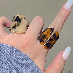 Сэнди Коричневый 2Набор акриловых колец-манжет, самородки с леопардовым принтом, песчаный коричневый, 17 мм