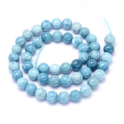 Natural Gemstone Natural Gemstone Beads Strands, Imitation Larimar, Dyed, Round, 12mm, Hole: 1mm, about 32pcs/strand, 15.74 inch