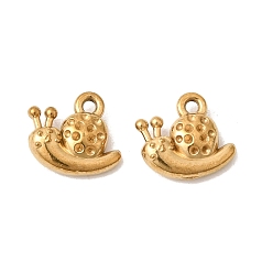 Золотой 304 прелести нержавеющей стали, улитка, ионное покрытие (ip), золотые, 8.5x9.5x3 мм, отверстие : 1 мм