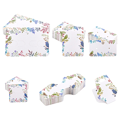 Colorful 200 Pcs 5 Styles White Cardboard Display Cards, for Hair Clip & Earring & Necklaces, Rectangle & Square, Colorful, 40pcs/style