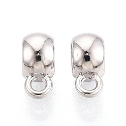 Платина Поручни из сплава для покрытия стойки, петля под залог, крупные бусины под залог, трубка, без свинца, без никеля и без кадмия, платина, 11x5x8 мм, отверстие : 2 мм, внутренний диаметр: 4.5 мм